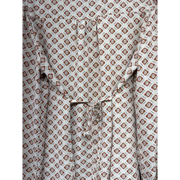 Flag & Anthem Cream Blouse Medium Boho Hippie Professional Tribal Earth Crunchy - Picture 7 of 7